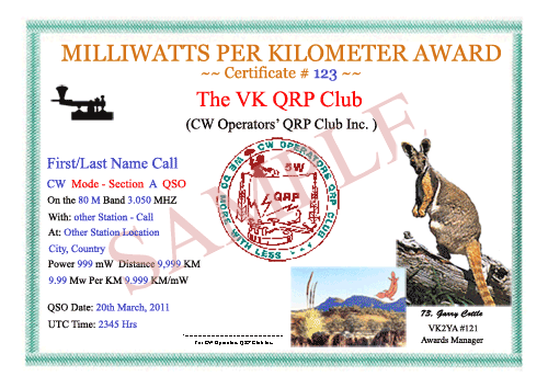MPK Award Certificate